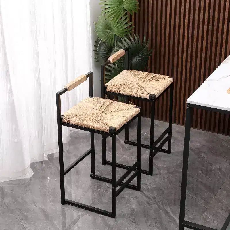 Sgabelli da bar Ogden Rustic Iron 25 con poggiapiedi