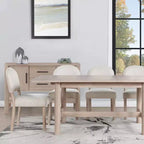 Sedia da pranzo Felix senza braccioli, imbottita in tessuto e legno massello