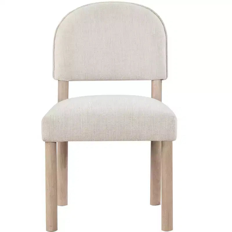 Sedia da pranzo Felix senza braccioli, imbottita in tessuto e legno massello