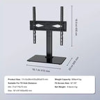 Supporto da tavolo per TV, piedistallo TV universale orientabile per TV da 32 a 55 pollici, supporto TV da pavimento portatile regolabile in altezza con base in vetro temperato