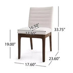 Set da pranzo imbottito Latisha 7 pezzi in legno di caucciù, stile Mid-Century moderno