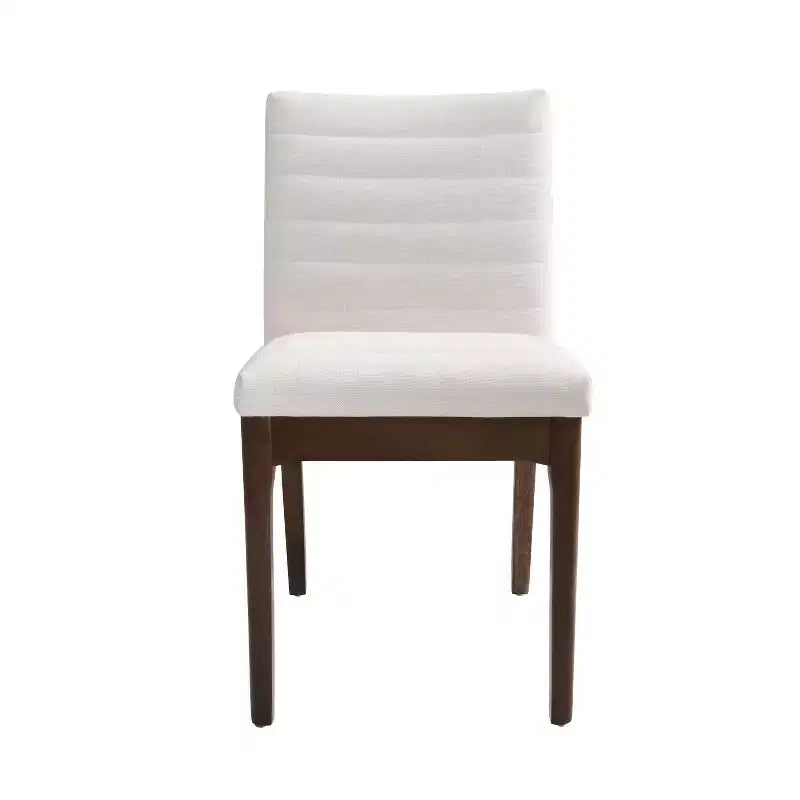 Set da pranzo imbottito Latisha 7 pezzi in legno di caucciù, stile Mid-Century moderno