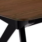Set da pranzo imbottito Latisha 7 pezzi in legno di caucciù, stile Mid-Century moderno