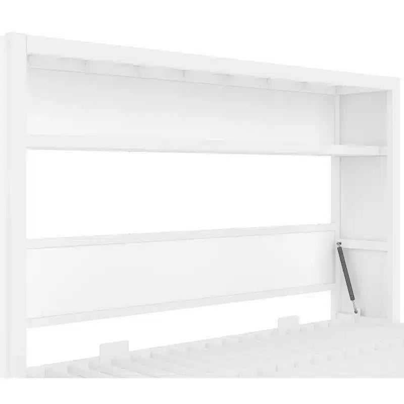 Letto a scomparsa matrimoniale con mensole, letto a muro in metallo dal design pieghevole per piccoli spazi