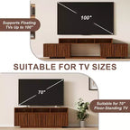 62.9-98.4 Mobile TV Espandibile Marrone, Consolle in Legno per Soggiorno, Mobile Entertainment Center Moderno di Metà Secolo con Contenitore