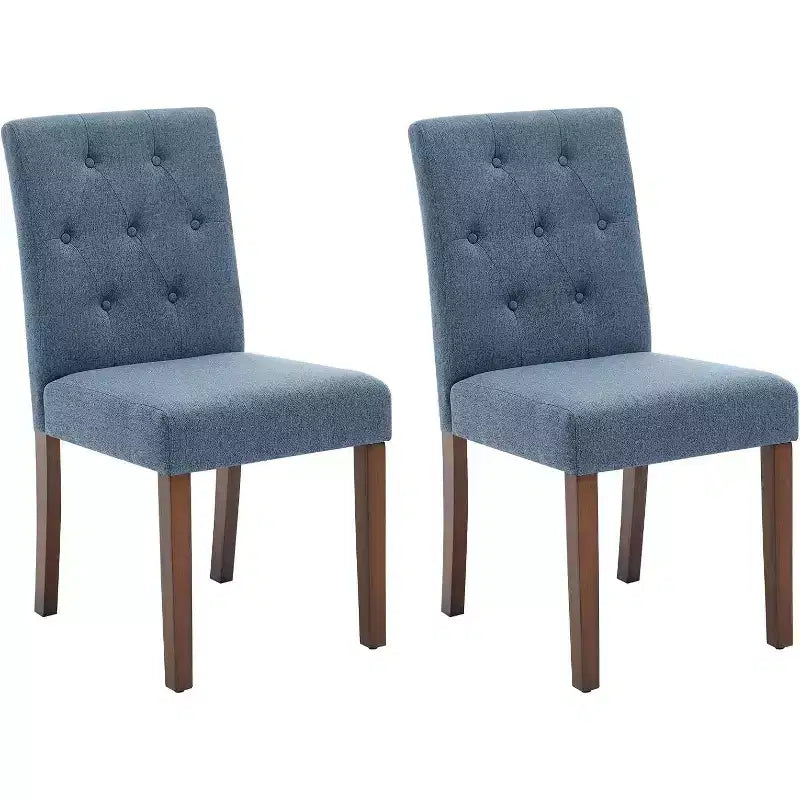 Sedie da pranzo Parsons capitonné, sedie da cucina in tessuto imbottite con sedili imbottiti e gambe in legno, mobili da cucina per soggiorno