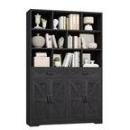Libreria a 6 Ripiani Alta 180 cm con 8 Vani 2 Cassetti 4 Ante per Soggiorno Ufficio