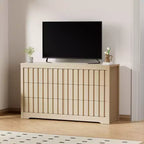 Contenitore per camera da letto, Comò in legno ampio con cassetti, Organizer moderno a coste per vestiti, Quercia naturale