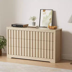 Contenitore per camera da letto, Comò in legno ampio con cassetti, Organizer moderno a coste per vestiti, Quercia naturale