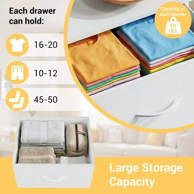 Comò salvaspazio, cassettiera compatta in tessuto a 3 cassetti con parte superiore effetto legno, organizer per camera da letto, armadio, ingresso, bianco