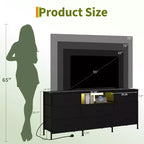 Mobile TV cassettiera a 8 cassetti con illuminazione a LED da 63 pollici, struttura in acciaio per TV da 65-75 pollici, organizer per camera da letto e soggiorno