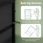 Mobile TV cassettiera a 8 cassetti con illuminazione a LED da 63 pollici, struttura in acciaio per TV da 65-75 pollici, organizer per camera da letto e soggiorno