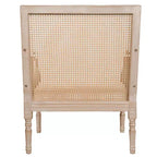 Poltrona d'Appoggio Francese Bertie in Rattan e Legno di Caucciù Rivestita