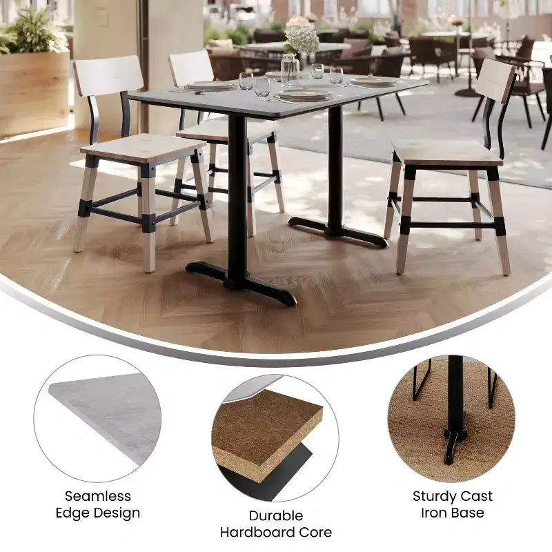 Acadia Tabletop con tecnologia TopGuard HPL e base a X altezza tavolo