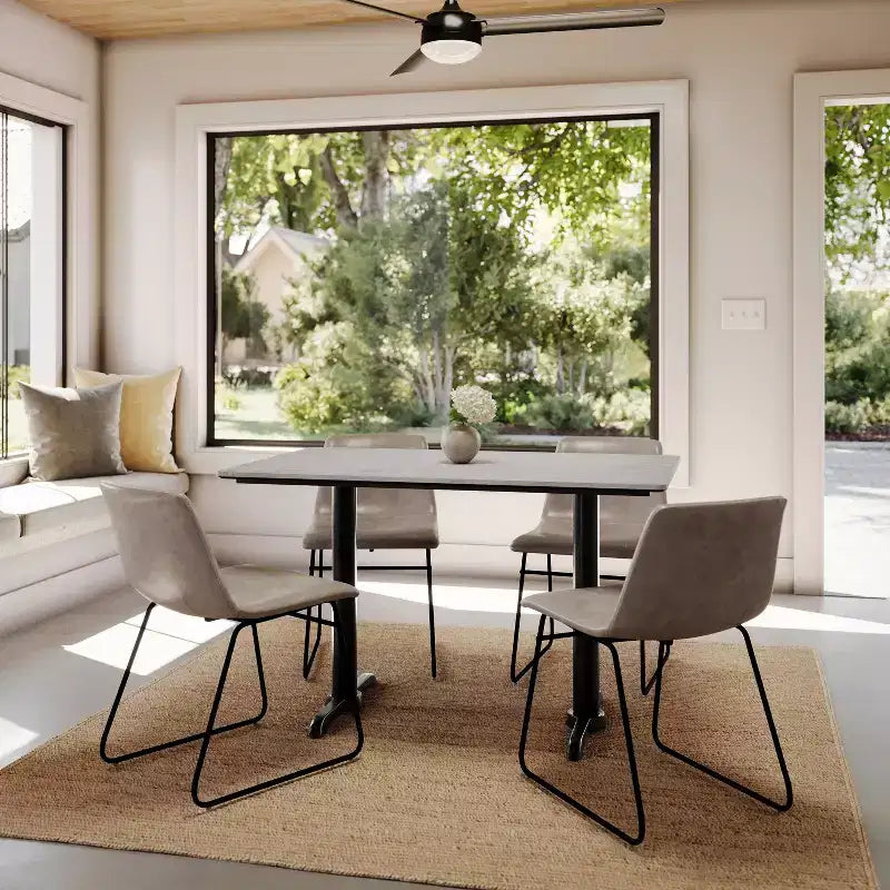 Acadia Tabletop con tecnologia TopGuard HPL e base a X altezza tavolo