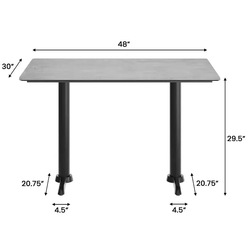 Acadia Tabletop con tecnologia TopGuard HPL e base a X altezza tavolo