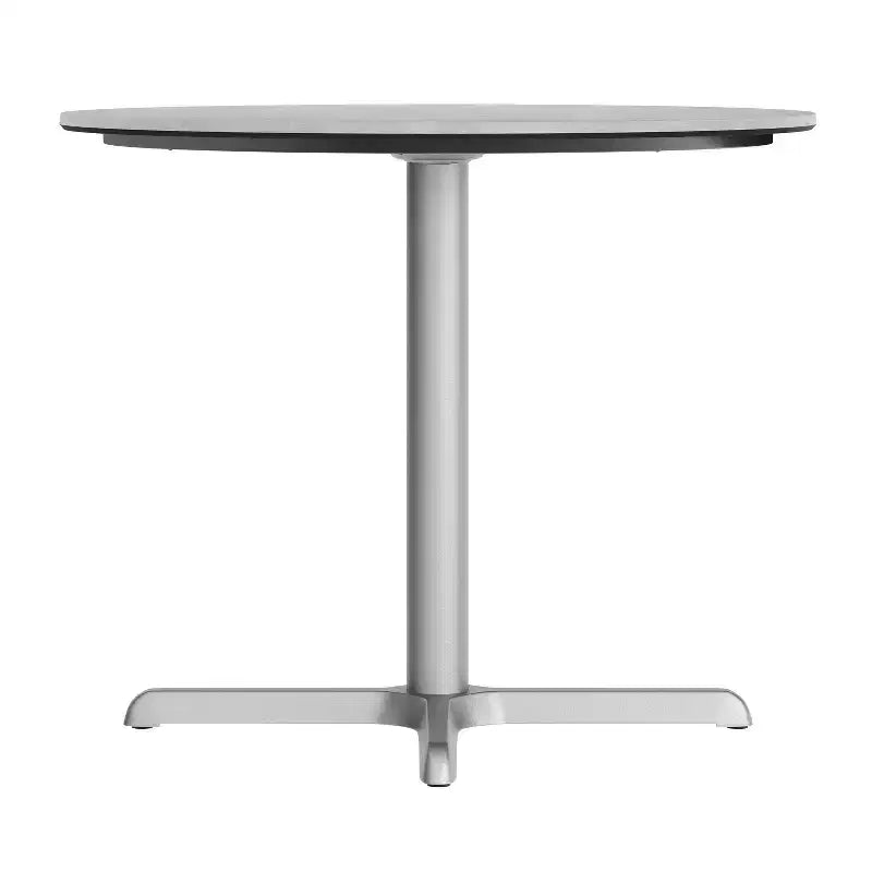 Piano tavolo Acadia per interni ed esterni con tecnologia TopGuard HPL e base per tavolo bistrò in ghisa