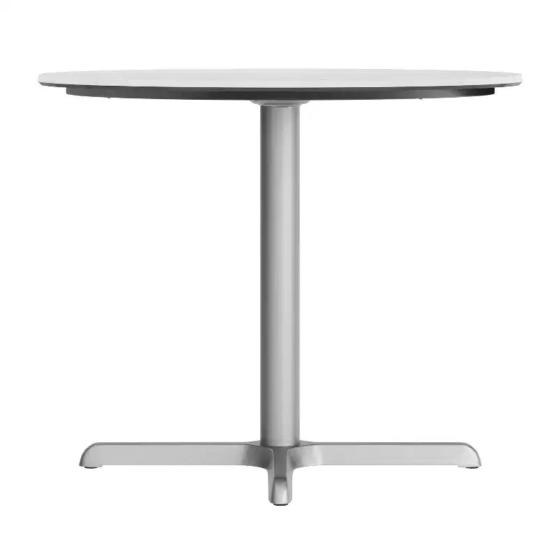 Piano tavolo Acadia per interni ed esterni con tecnologia TopGuard HPL e base per tavolo bistrò in ghisa