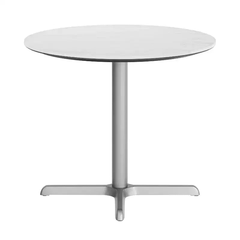 Piano tavolo Acadia per interni ed esterni con tecnologia TopGuard HPL e base per tavolo bistrò in ghisa