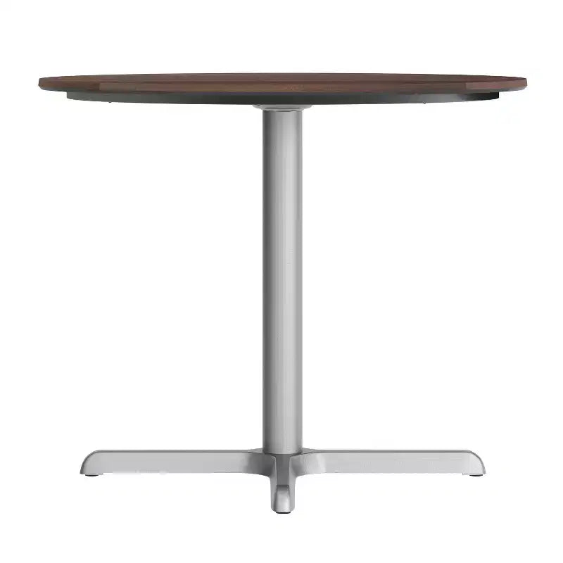 Piano tavolo Acadia per interni ed esterni con tecnologia TopGuard HPL e base per tavolo bistrò in ghisa