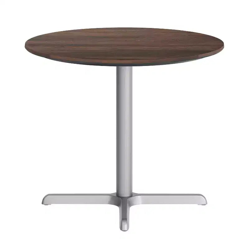 Piano tavolo Acadia per interni ed esterni con tecnologia TopGuard HPL e base per tavolo bistrò in ghisa