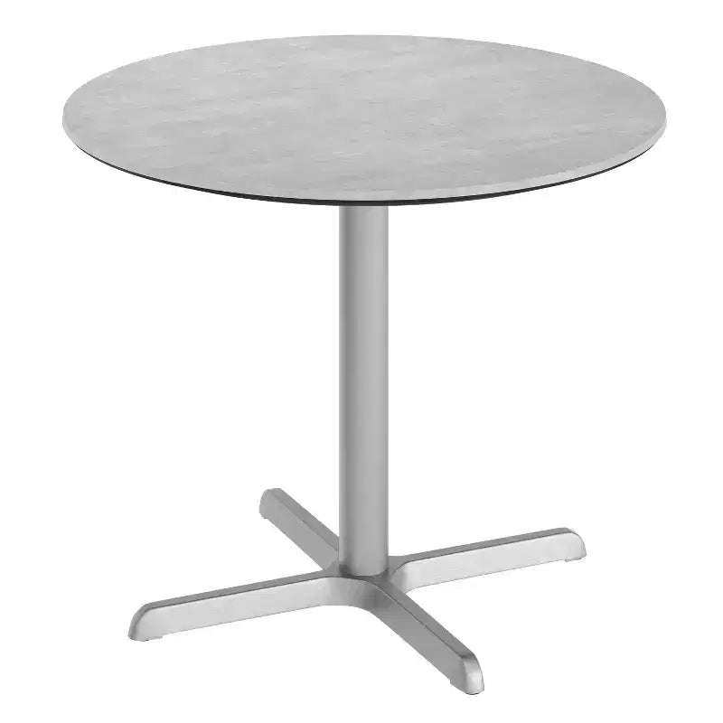 Piano tavolo Acadia per interni ed esterni con tecnologia TopGuard HPL e base per tavolo bistrò in ghisa