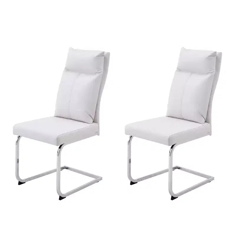Sedia da pranzo Olaf moderna in similpelle con base cromata a C