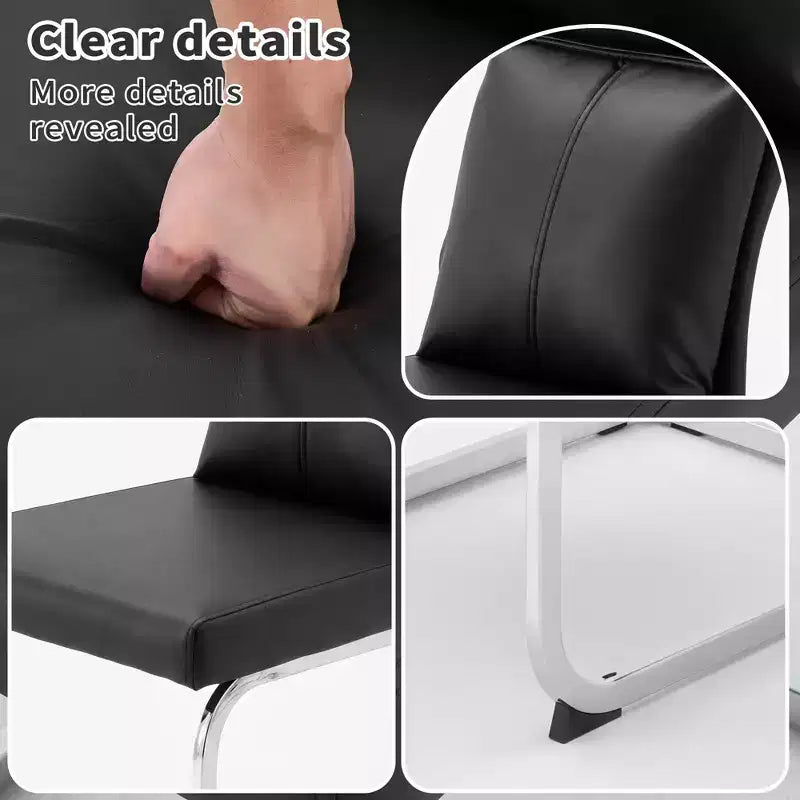 Sedia da pranzo Olaf moderna in similpelle con base cromata a C