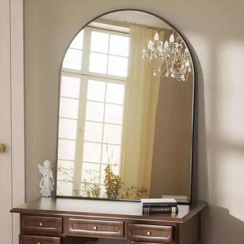Specchio da parete ad arco con cornice in metallo - Specchi da bagno per l'arredamento della casa