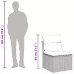 Set Divano da Giardino 7 Pezzi con Cuscini in Polyrattan Grigio