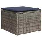 Set Divano da Giardino 7 Pezzi con Cuscini in Polyrattan Grigio