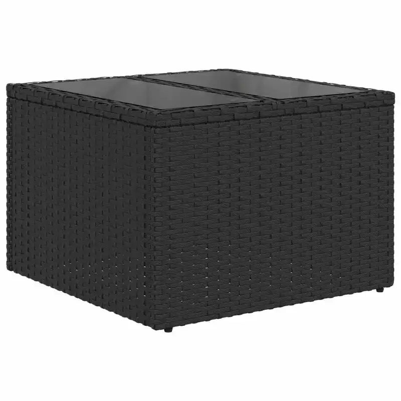 Divano da Giardino Nero in Polyrattan, Grande Set Modulare per Esterni