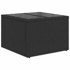 Divano da Giardino Nero in Polyrattan, Grande Set Modulare per Esterni