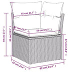 Divano da Giardino Nero in Polyrattan, Grande Set Modulare per Esterni