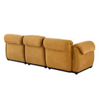 Divano sezionale Khalid Modern 93 a 3 posti in legno e ferro, rivestito in ciniglia, con schienale diviso