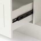 Isola da Cucina Bianca con Top Effetto Pietra, Vani Multi-cassetto, Prese Elettriche e Facile da Pulire