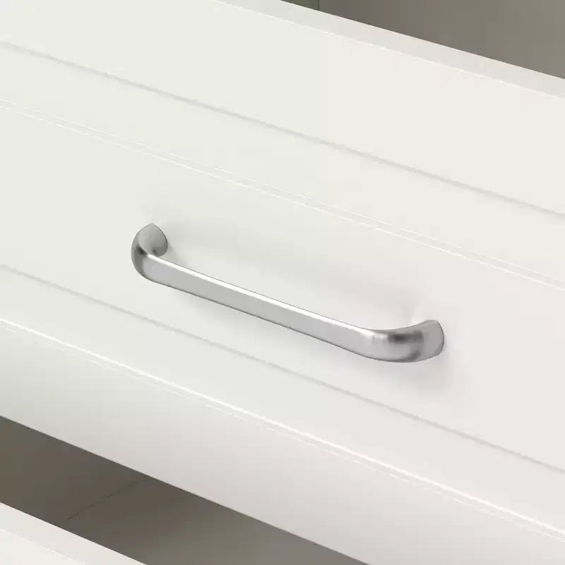 Isola da Cucina Bianca con Top Effetto Pietra, Vani Multi-cassetto, Prese Elettriche e Facile da Pulire
