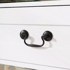Vetrina Alta Bianca con Illuminazione a LED, Teche in Vetro con Cassetto per Oggetti da Collezione, Libri e Decorazioni Domestiche