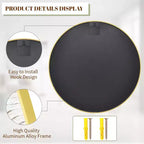 Specchio rotondo da bagno con specchio decorativo da trucco a parete per ingresso