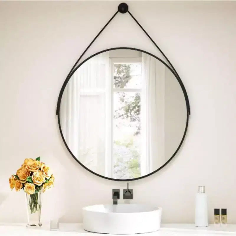 Specchio rotondo da bagno con specchio decorativo da trucco a parete per ingresso