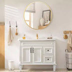 Specchio rotondo da bagno con specchio decorativo da trucco a parete per ingresso