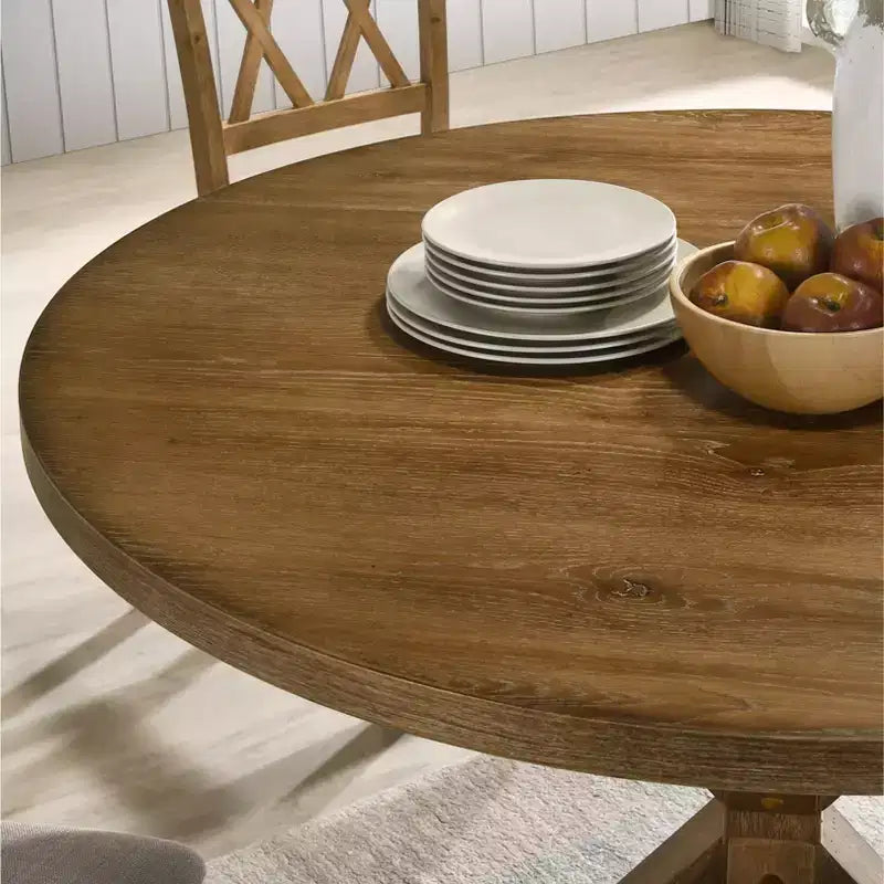 Tavolo da pranzo ad altezza bancone con base incrociata a "X"